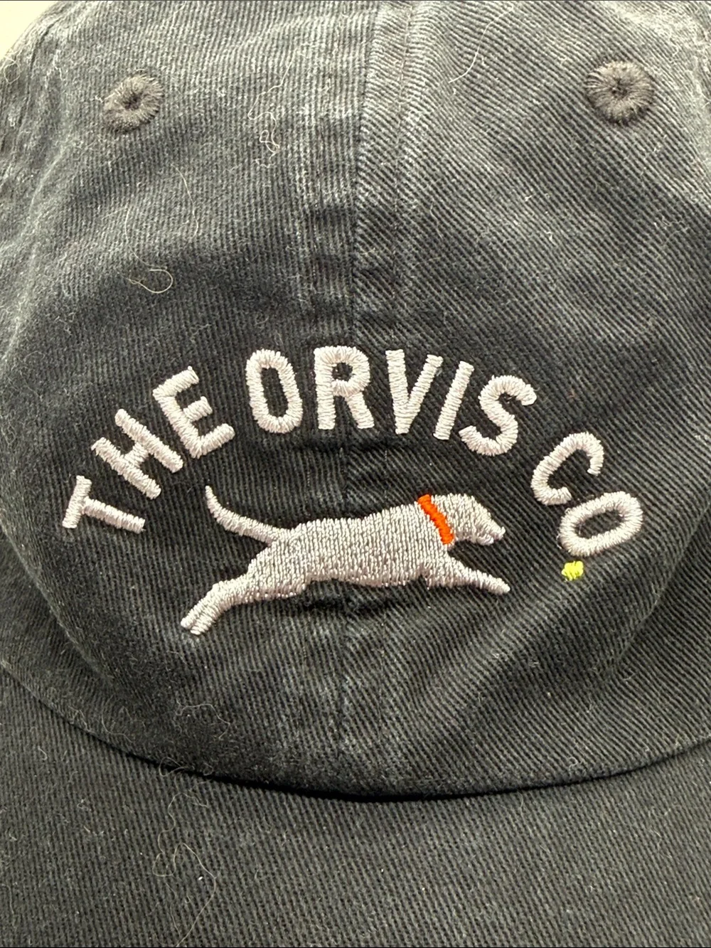 The Orvis Co. Unisex Black Baseball Hat Dog Logo 100% Cotton OS